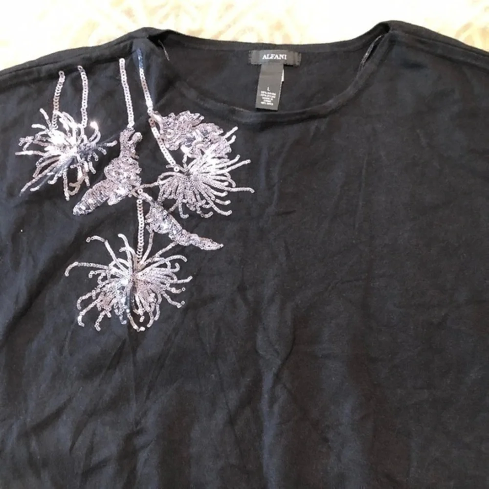 Alfani Black Sweater with Sequin Details - Picture 4 of 6